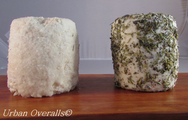 chèvre with salt and chèvre with dried herbs